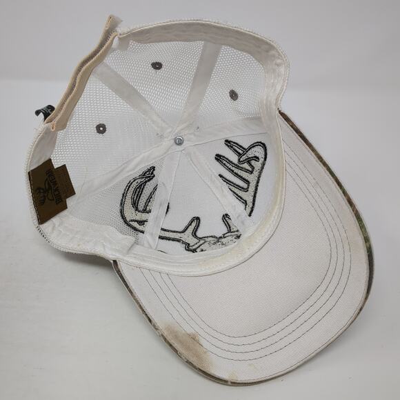 Buck Wear Strapback Trucker Hat White One Size Adjustable Embroidered Mesh Back - Picture 8 of 10